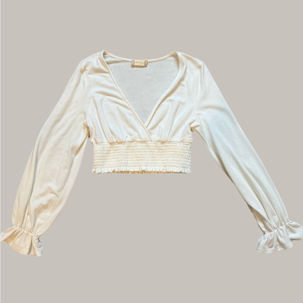 Cream Long Sleeve Women's Top